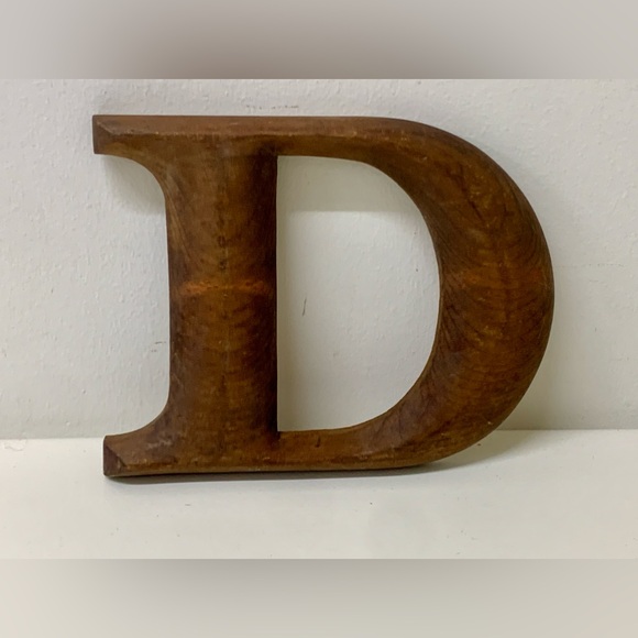 Antique Solid Hardwood Wall Mounting Letter D - Picture 1 of 10